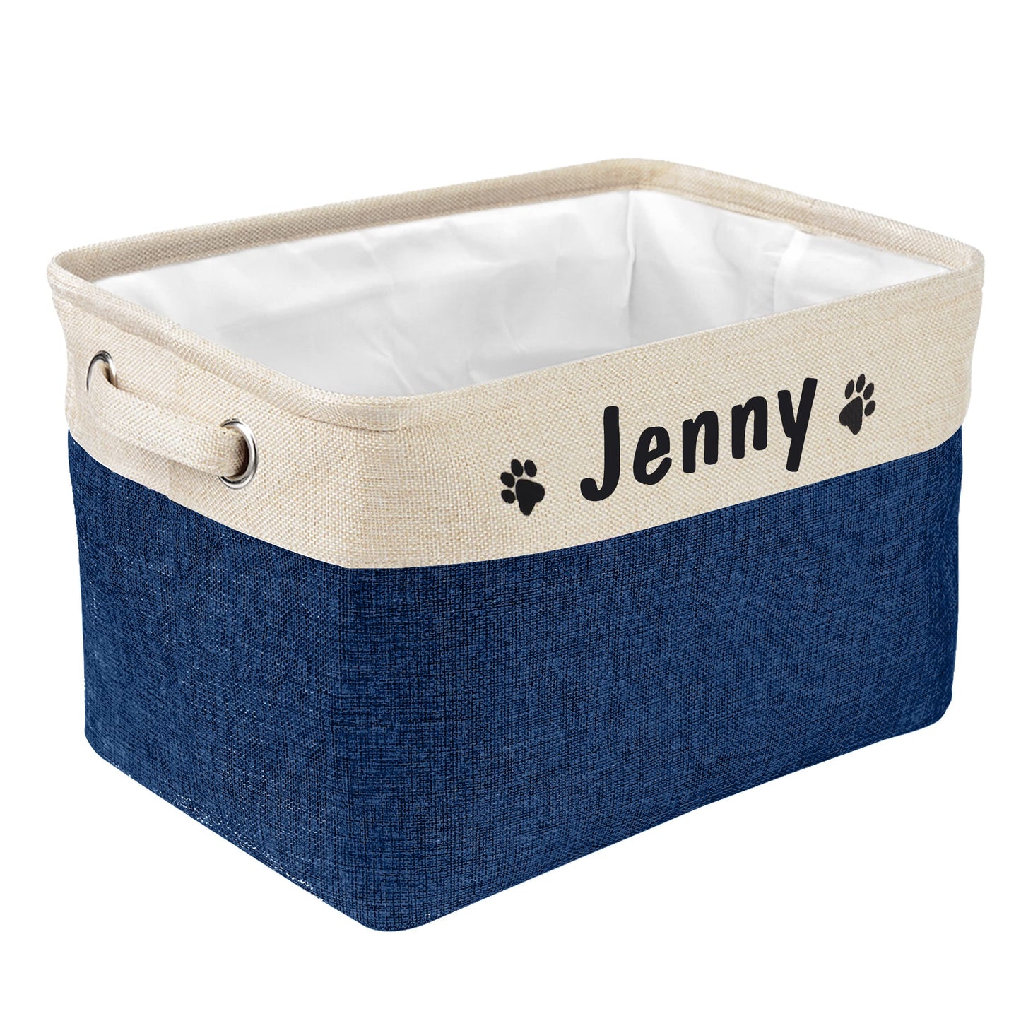 PET ARTIST Collapsible Dog Toy Storage Basket Bin with Personalized Pet's Name - Rectangular Box Chest Organizer for Clothing, Apparel & Accessories