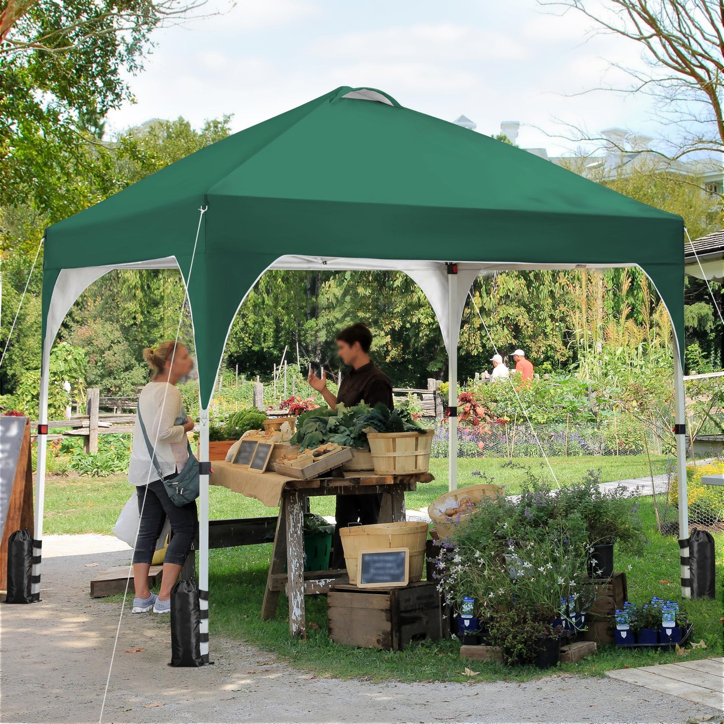 Yaheetech 10x10 Pop Up Canopy Tent with Vent, Easy Set Up Tent, Instant Sun Shelter Canopy with Wheeled Bag, 4 Sandbags, 12 Stakes & 4 Ropes, for Parties, Beach, Outdoor, White