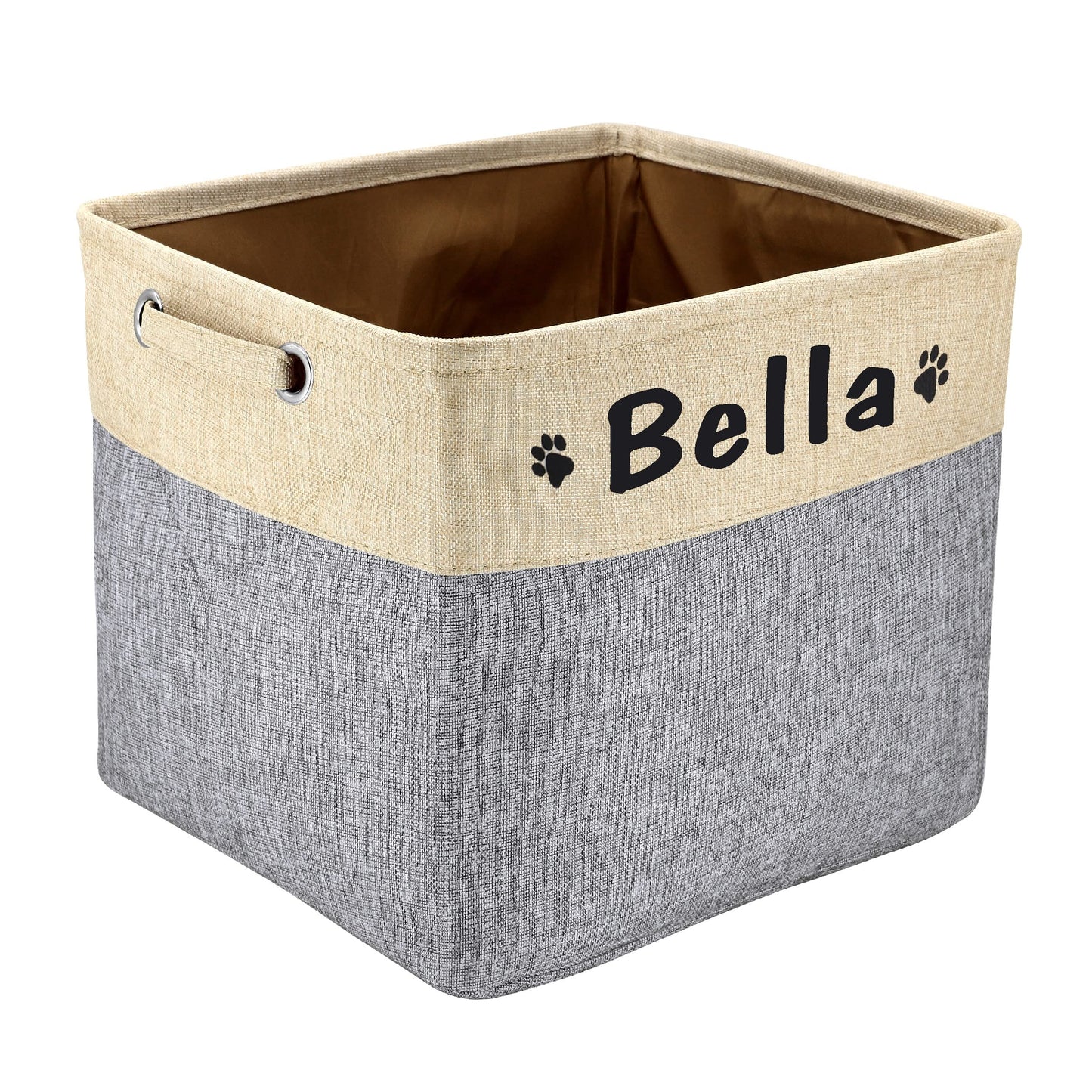 PET ARTIST Collapsible Dog Toy Storage Basket Bin with Personalized Pet's Name - Rectangular Box Chest Organizer for Clothing, Apparel & Accessories