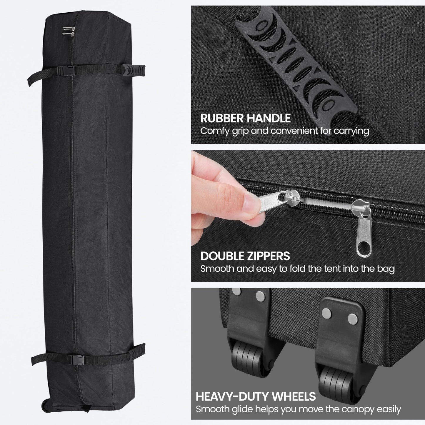 Yaheetech 10x10 Pop Up Canopy Tent with Vent, Easy Set Up Tent, Instant Sun Shelter Canopy with Wheeled Bag, 4 Sandbags, 12 Stakes & 4 Ropes, for Parties, Beach, Outdoor, White