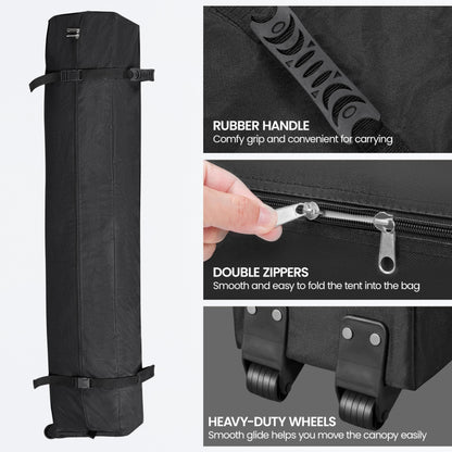 Yaheetech 10x10 Pop Up Canopy Tent with Vent, Easy Set Up Tent, Instant Sun Shelter Canopy with Wheeled Bag, 4 Sandbags, 12 Stakes & 4 Ropes, for Parties, Beach, Outdoor, White