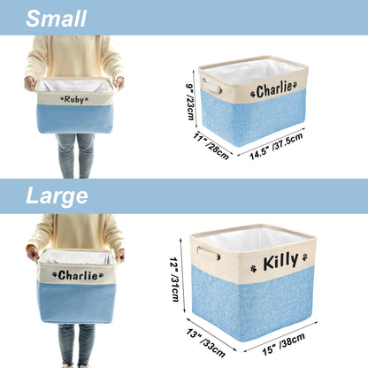 PET ARTIST Collapsible Dog Toy Storage Basket Bin with Personalized Pet's Name - Rectangular Box Chest Organizer for Clothing, Apparel & Accessories