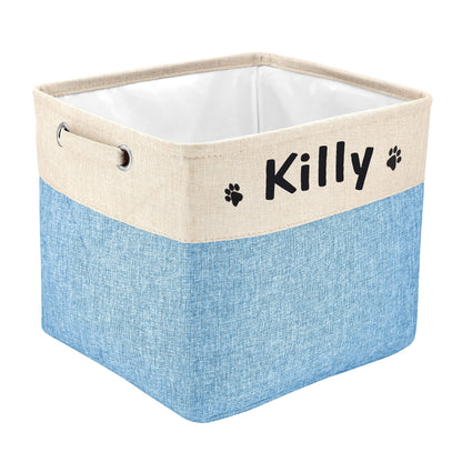 PET ARTIST Collapsible Dog Toy Storage Basket Bin with Personalized Pet's Name - Rectangular Box Chest Organizer for Clothing, Apparel & Accessories