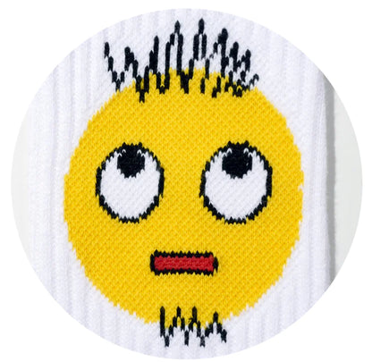 Original Design White Mustache Emoji Sports Socks