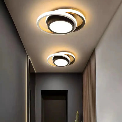 Modern LED Ceiling Light with Double Circles for Hallway