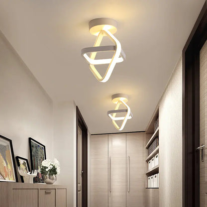 Modern LED Ceiling Light with Double Circles for Hallway