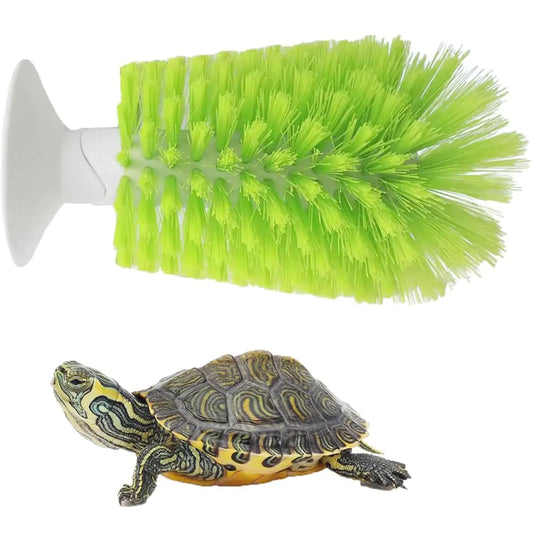 Turtle Brush with Suction Cup for Tank Scratches Back Brush Shell Cleaning Brush Scrub Red Eared Slider Turtle Exfoliate Brush for Remove Turtle Shell Scutes (Green)