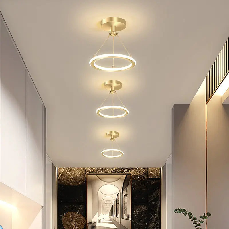 Modern LED Ceiling Light with Double Circles for Hallway