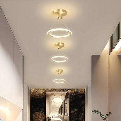Modern LED Ceiling Light with Double Circles for Hallway
