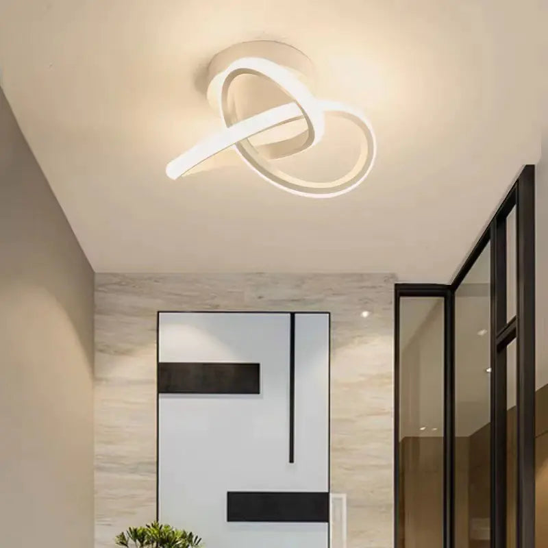 Modern LED Ceiling Light with Double Circles for Hallway
