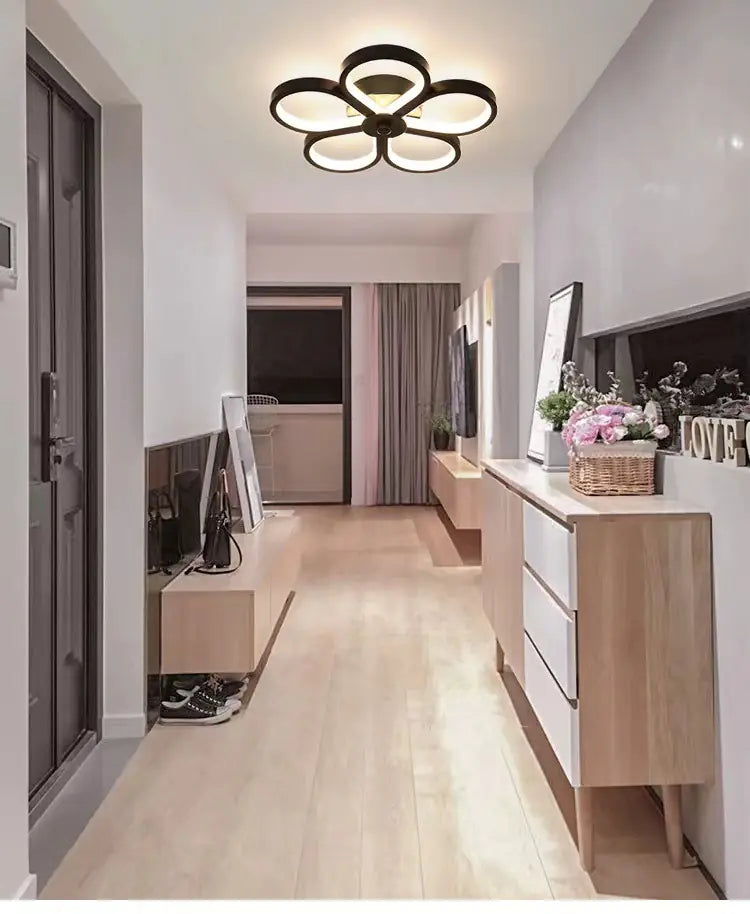 Modern LED Ceiling Light with Double Circles for Hallway