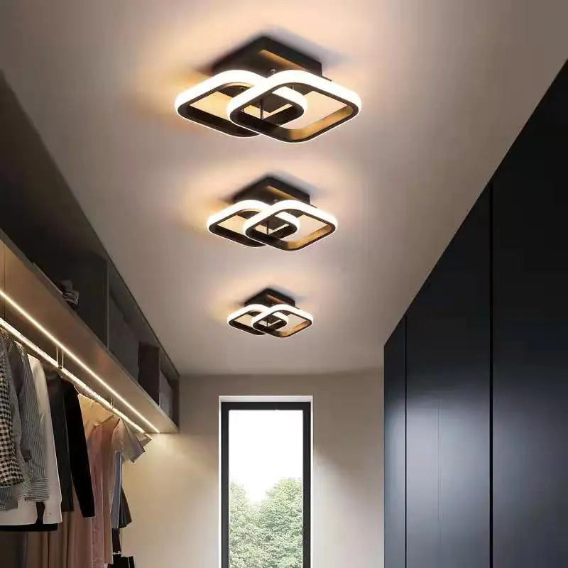 Modern LED Ceiling Light with Double Circles for Hallway