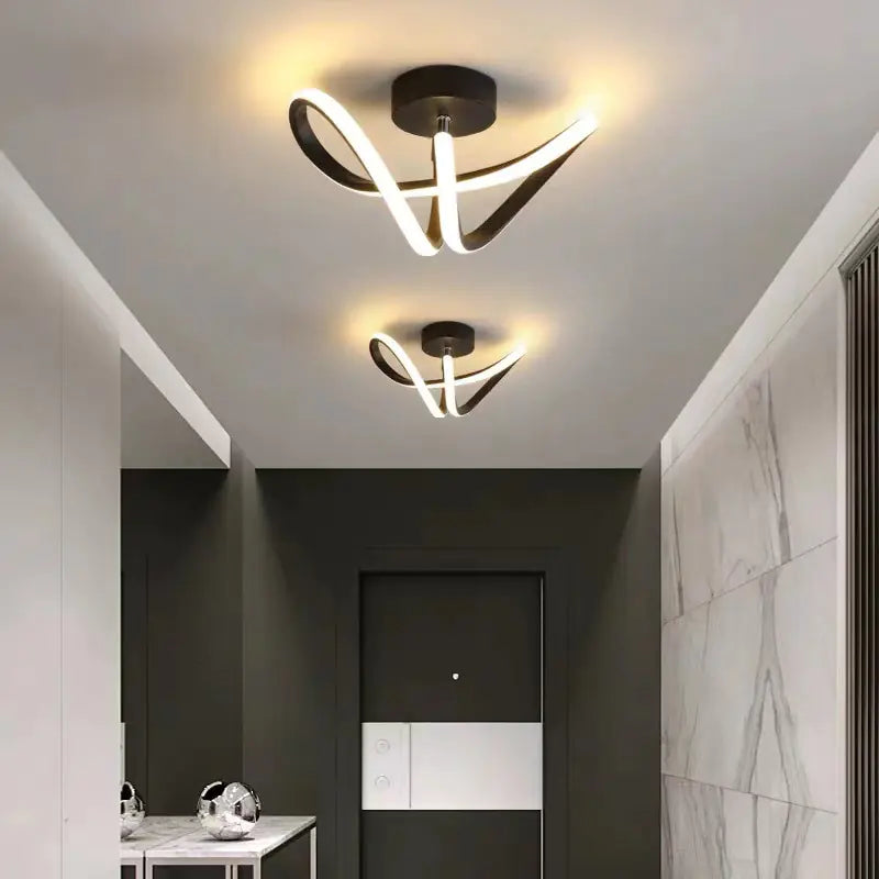 Modern LED Ceiling Light with Double Circles for Hallway