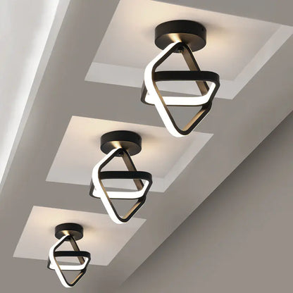 Modern LED Ceiling Light with Double Circles for Hallway