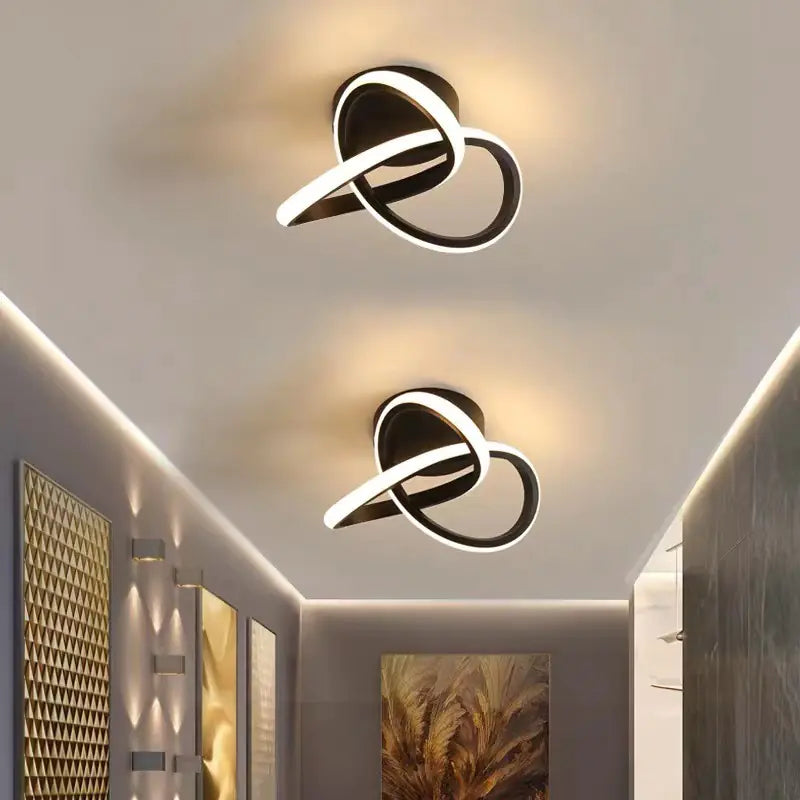 Modern LED Ceiling Light with Double Circles for Hallway