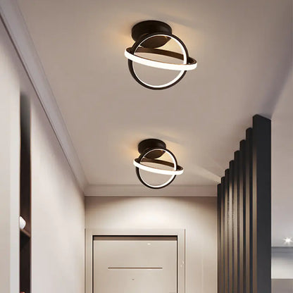 Modern LED Ceiling Light with Double Circles for Hallway