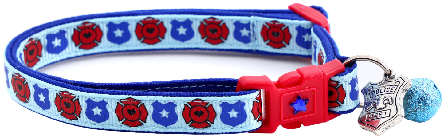 Fire and Police Badges Cat Collar-27