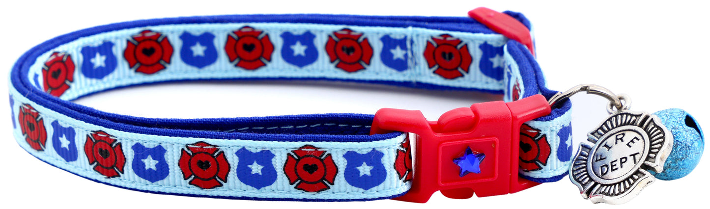 Fire and Police Badges Cat Collar-34