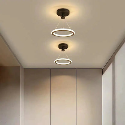 Modern LED Ceiling Light with Double Circles for Hallway