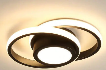 Modern LED Ceiling Light with Double Circles for Hallway