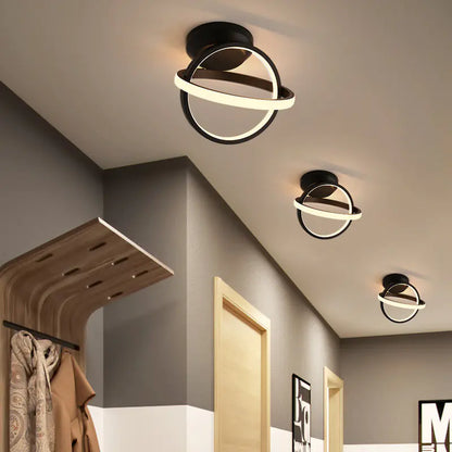 Modern LED Ceiling Light with Double Circles for Hallway