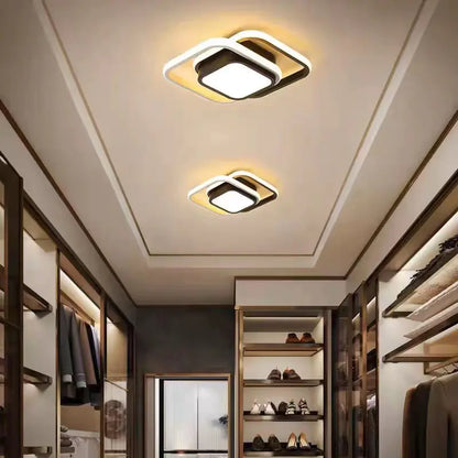 Modern LED Ceiling Light with Double Circles for Hallway