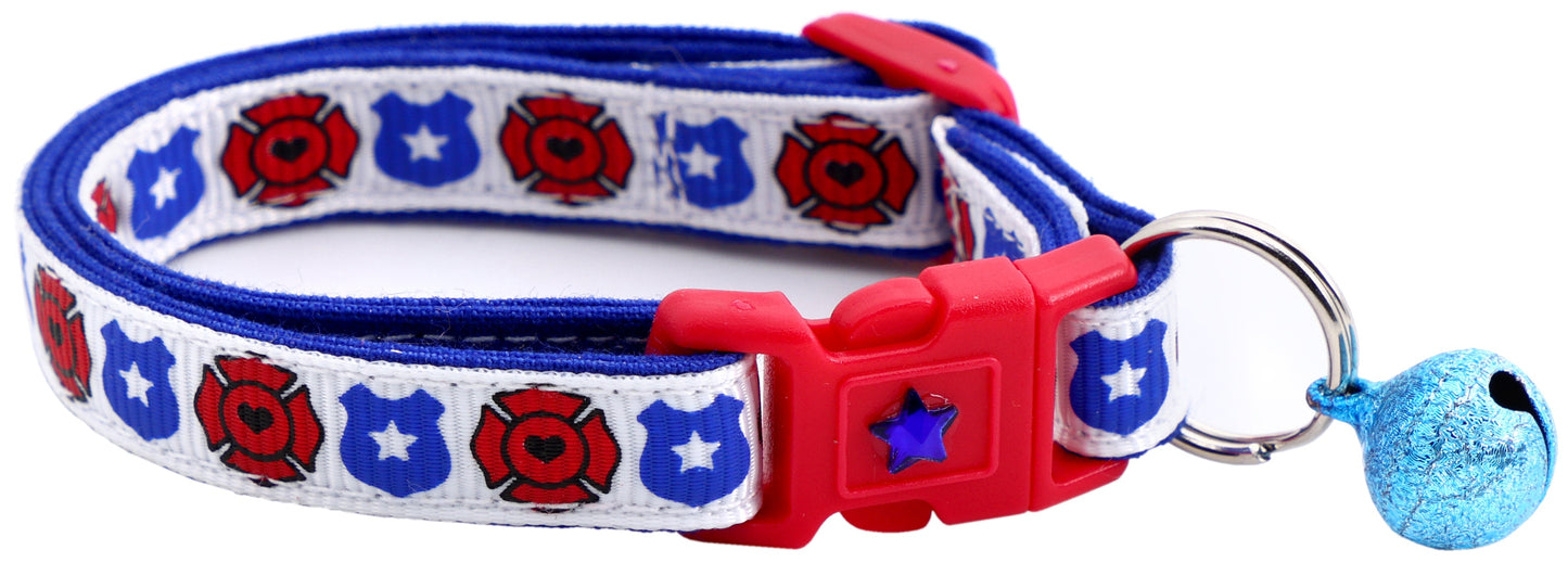 Fire and Police Badges Cat Collar-11