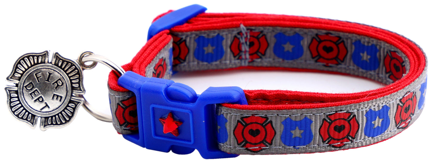 Fire and Police Badges Cat Collar-24