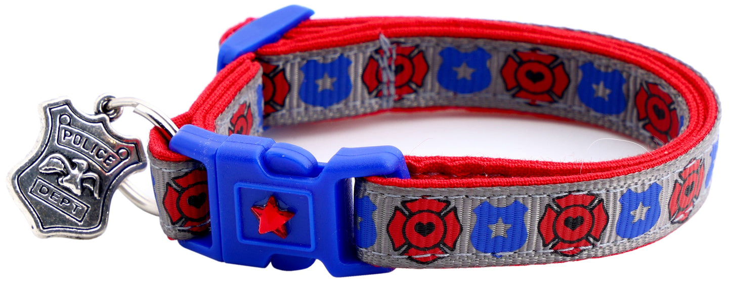 Fire and Police Badges Cat Collar-17