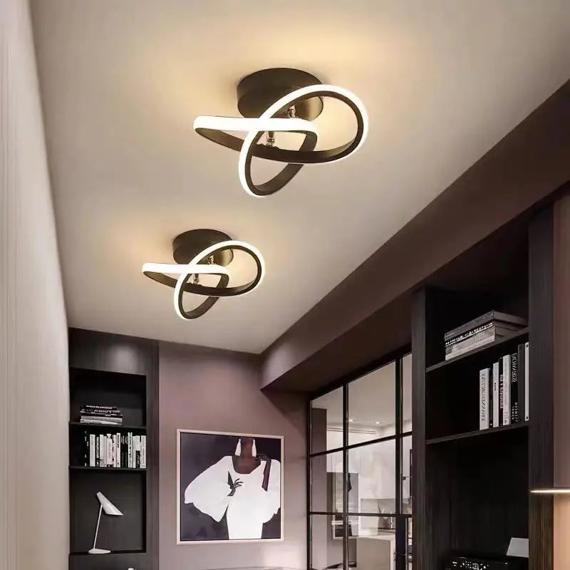 Modern LED Ceiling Light with Double Circles for Hallway