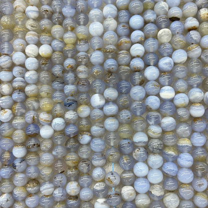 Dendritic Blue Lace Agate Round 6mm 8mm