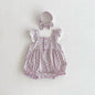Summer Arrival Baby Girls Cute Floral Pattern Fly Sleeves Onesies-1