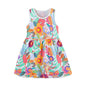 Summer Pure Cotton Cartoon Jungle Floral Pattern Sleeveless Dress for Stylish Girls-0