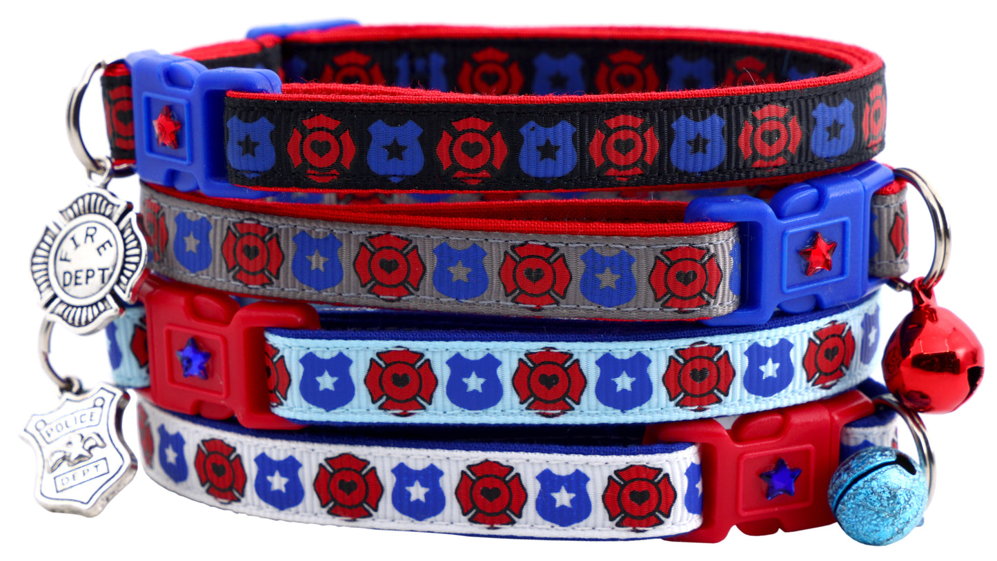 Fire and Police Badges Cat Collar-0