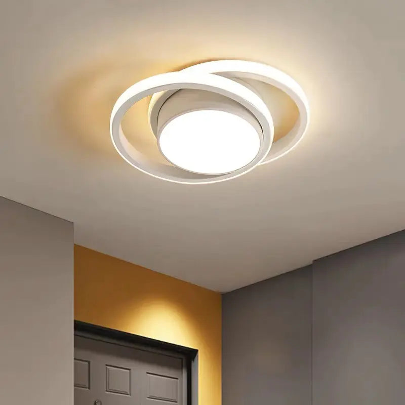 Modern LED Ceiling Light with Double Circles for Hallway