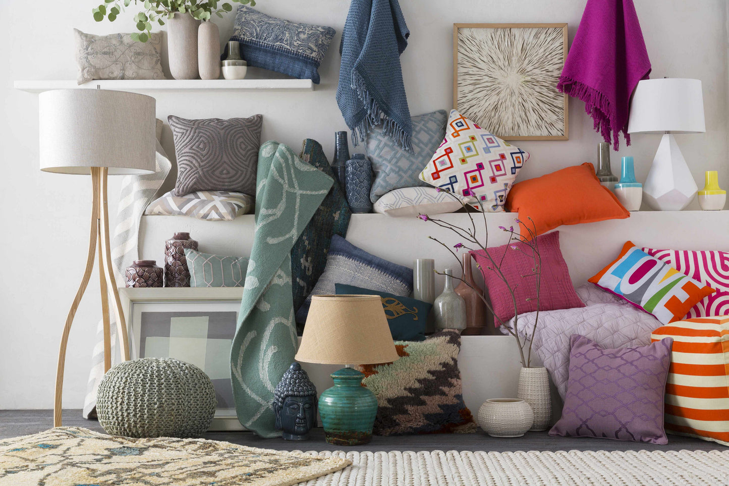 Curlew Modern Geometric Throw Pillow - Clearance-1