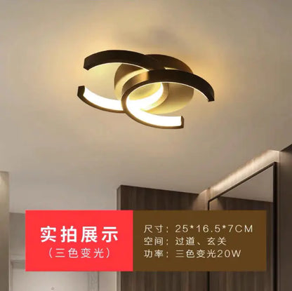 Modern LED Ceiling Light with Double Circles for Hallway