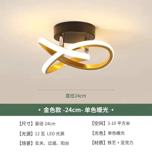 Modern LED Ceiling Light with Double Circles for Hallway